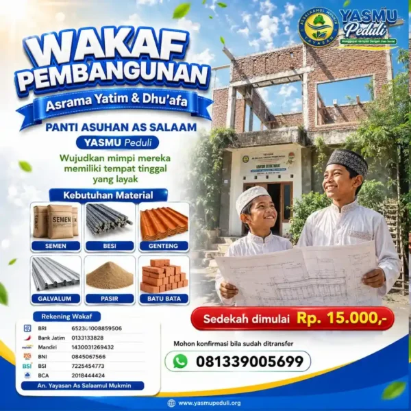 Wakaf Pembangunan Rumah Tahfidz Qur’an Terpadu Mutiara Gemilang